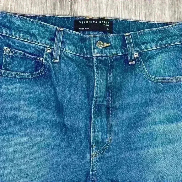 NWT Veronica Beard Keane Long Straight Leg High Rise Jeans Size 30 - Picture 4 of 13